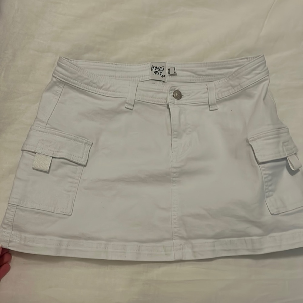 Princess polly white cargo mini skirt